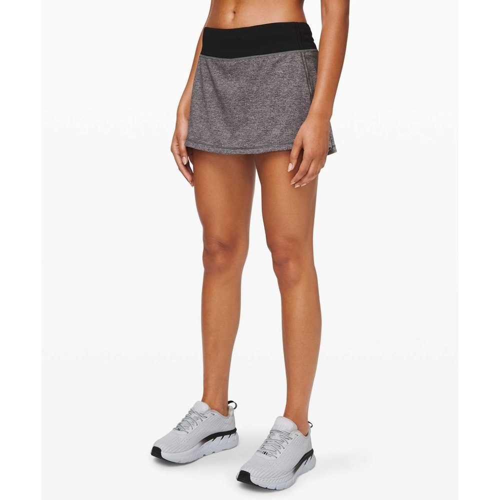 Lululemon Pace Rival Skirt Skort Womens 14 Heather Lux Multi Black Tennis Sports